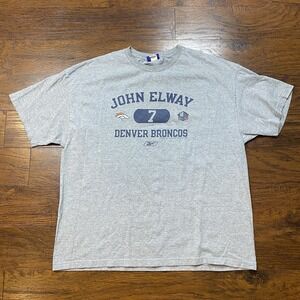 Vintage Reebok John Elway Denver Broncos Hall of Fame T-Shirt Gray XL 2004